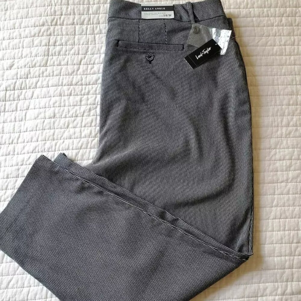 LORD & TAYLOR KELLY ANKLE PANTS SIZE 18W NEW STRAIGHT LEG MID RISE